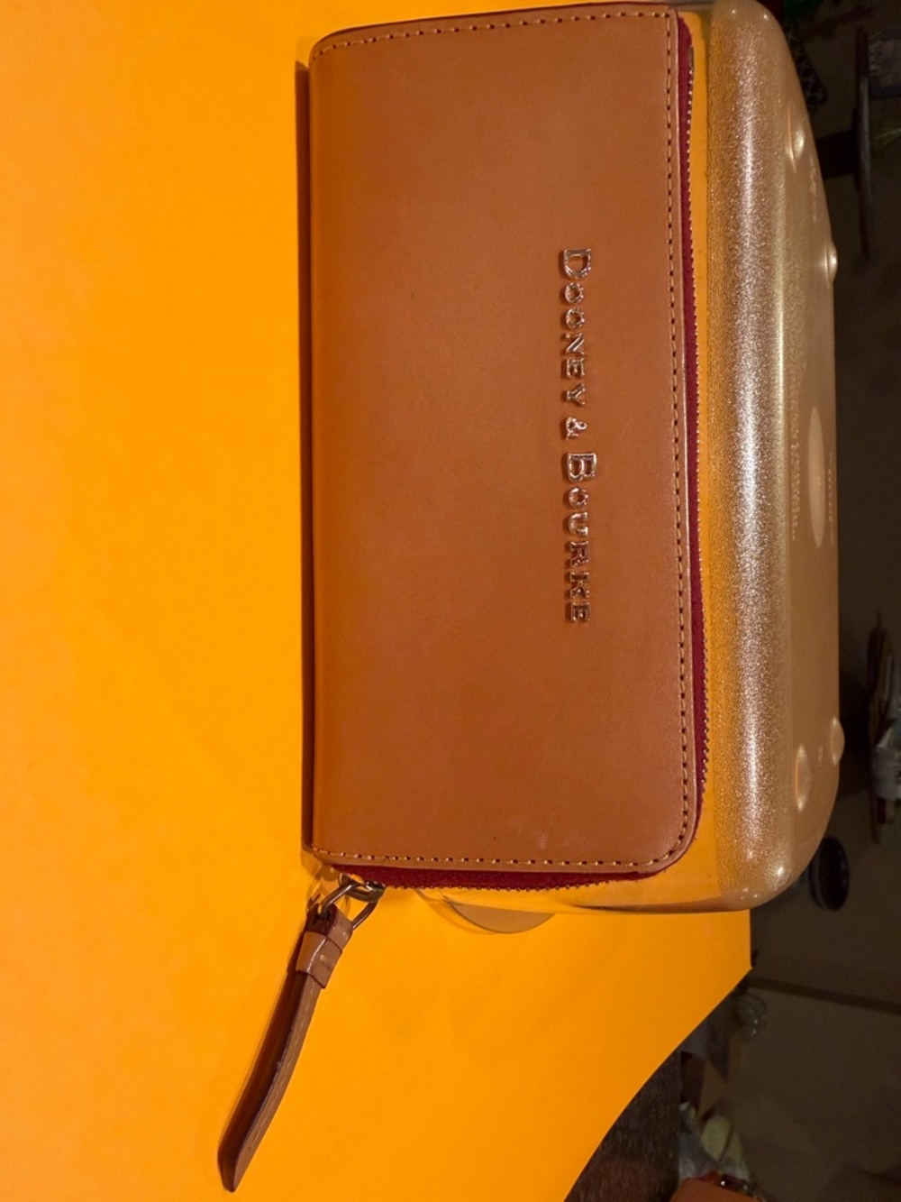 Dooney & Bourke Tan Leather Zip-Around Wallet